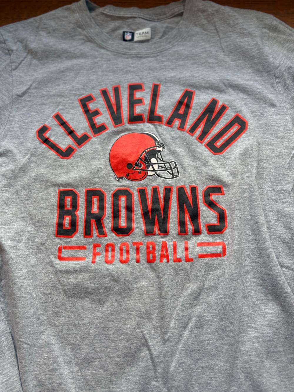 Cleveland Browns Gray Football Long Sleeve Tee Tshirt Orange Brown Sports Team